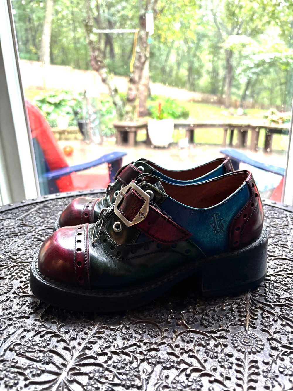 London Underground Vintage Rainbow Buckle Oxfords 5 - 8" Insole